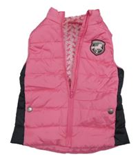 Růžovo-černá prošívaná funkční šusťáková zateplená jezdecká vesta Crane