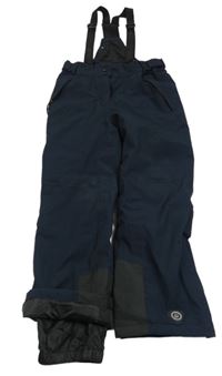 Tmavomodré funkční šusťákové oteplovačky s odepínacími kšandami Killtec