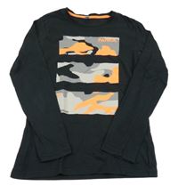 Černé triko s potiskem Bonprix 