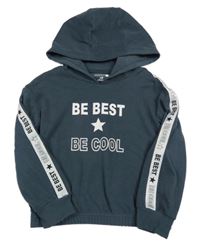 Šedá fleecová mikina s nápisem a kapucí Ergeenomixx