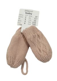 Nové - Světlerůžové pletené vzorované rukavice Pepco