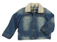 Tmavomodrá riflová zateplená bunda Zara