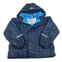 Tmavomodrá nepromokavá jarní bunda s kotvami a kapucí Impidimpmi