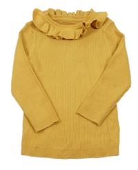 Okrový žebrovaný svetr s límečkem George