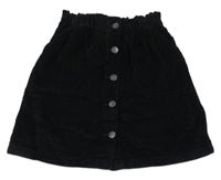 Černá manšestrová propínací sukně 