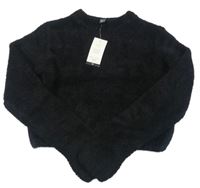 Nové - Černý chlupatý crop svetr New Look