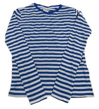 Tmavomodro-bílé pruhované triko 