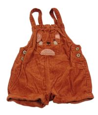 Rezavé manšestrové laclové kraťasy s pejskem Next