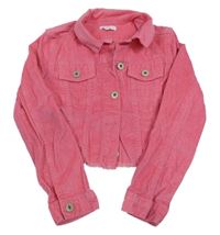 Růžová manšestrová crop bunda Bluezoo