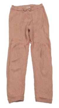 Růžové žebrované pletené kalhoty George 