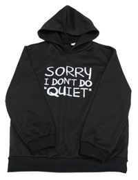 Černá mikina s nápisem a kapucí 