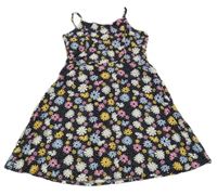 Černé květované lehké šaty Primark