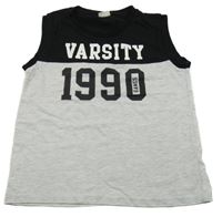 Šedo-černé tílko s nápisem LC Waikiki