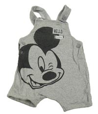 Šedé mellírované laclové teplákové kraťasy s Mickeym George 