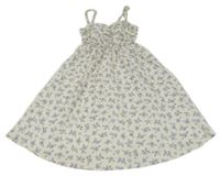 Bílé kytičkované šaty 