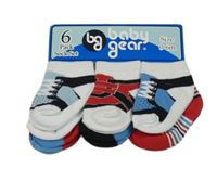 Nové - 6pack - Bílo-modro-červené ponožky Baby Gear