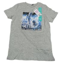 Nové - Šedé melírované tričko s míčem Pep&Co.