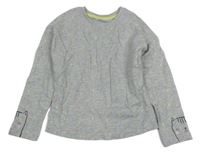 Šedé melírované crop triko se vzorem Nutmeg