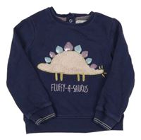 Tmavomodrá mikina s dinosaurem M&S