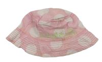 Světlerůžový plátěný oboustranný klobouk s puntíky Babeskin