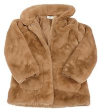 Béžová kožešinová podšitá bunda s límečkem H&M