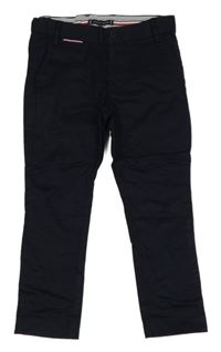 Tmavomodré plátěné chino kalhoty Tommy Hilfiger 