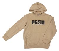Béžová mikina s logem a kapucí Puma