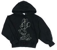 Černá crop mikina s Minnie a kapucí ZARA