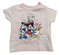 Světlerůžové tričko s Mickey s kamarády PRIMARK
