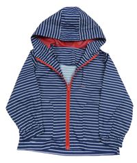 Nové - tmavomodro-bílá pruhovaná šusťáková nepromokavá bunda s kapucí St. Bernard