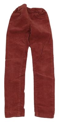 Rezavé elastické manšestráky H&M