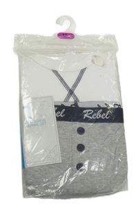 Nové - bílo-šedé pyžamo PRIMARK