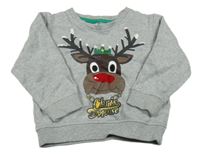 Šedá melírovaná mikina se sobem M&S