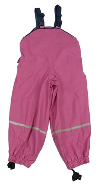 Růžovo-tmavomodré nepromokavé laclové podšité kalhoty Playshoes