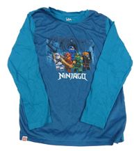 Tmavopetrolejovo-petrolejové pyžamové triko s lego NINJAGO LEGO