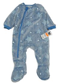 Nové - modro-bílá plyšová kombinéza s hvězdičkami St. Bernard