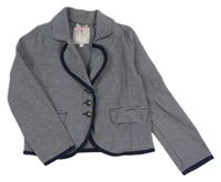 Tmavomodro-bílé pruhované teplákové crop sako Debenhams