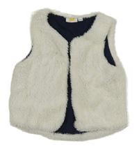 Bílá kožešinová podšitá vesta Kids