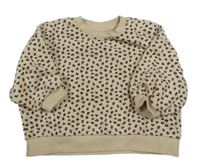 Béžovo-černo-jahodovo-hnědá vzorovaná oversize mikina George