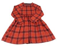 Červeno-černo-bílo-tmavomodré kostkované šaty St. Bernard