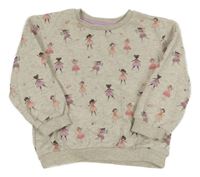 Světlešedá melírovaná mikina s baletkami Nutmeg