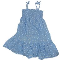 Modro-bílé puntíkaté letní šaty PRIMARK