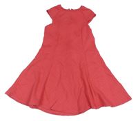 Jahodové kárované teplákové vyteplené šaty M&S