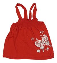 Červený top s motýlky KIDS