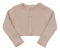 Světlerůžové žebrované úpletové propínací bolérko PRIMARK