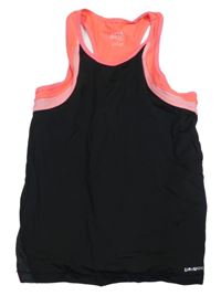 Černo-růžovo-křiklavě růžový funkční sportovní top ZARA