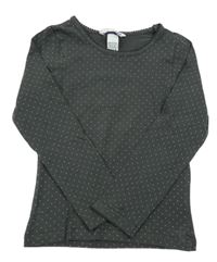 Tmavošedé puntíkaté triko H&M