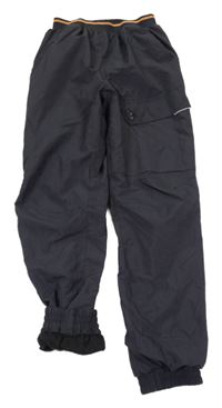 Černošedé cuff šusťákové funkční podšité kalhoty s logem Quechua