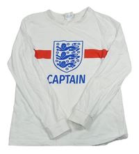 Bílé triko s potiskem England Tu