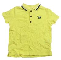 Žluté polo tričko s výšivkou F&F